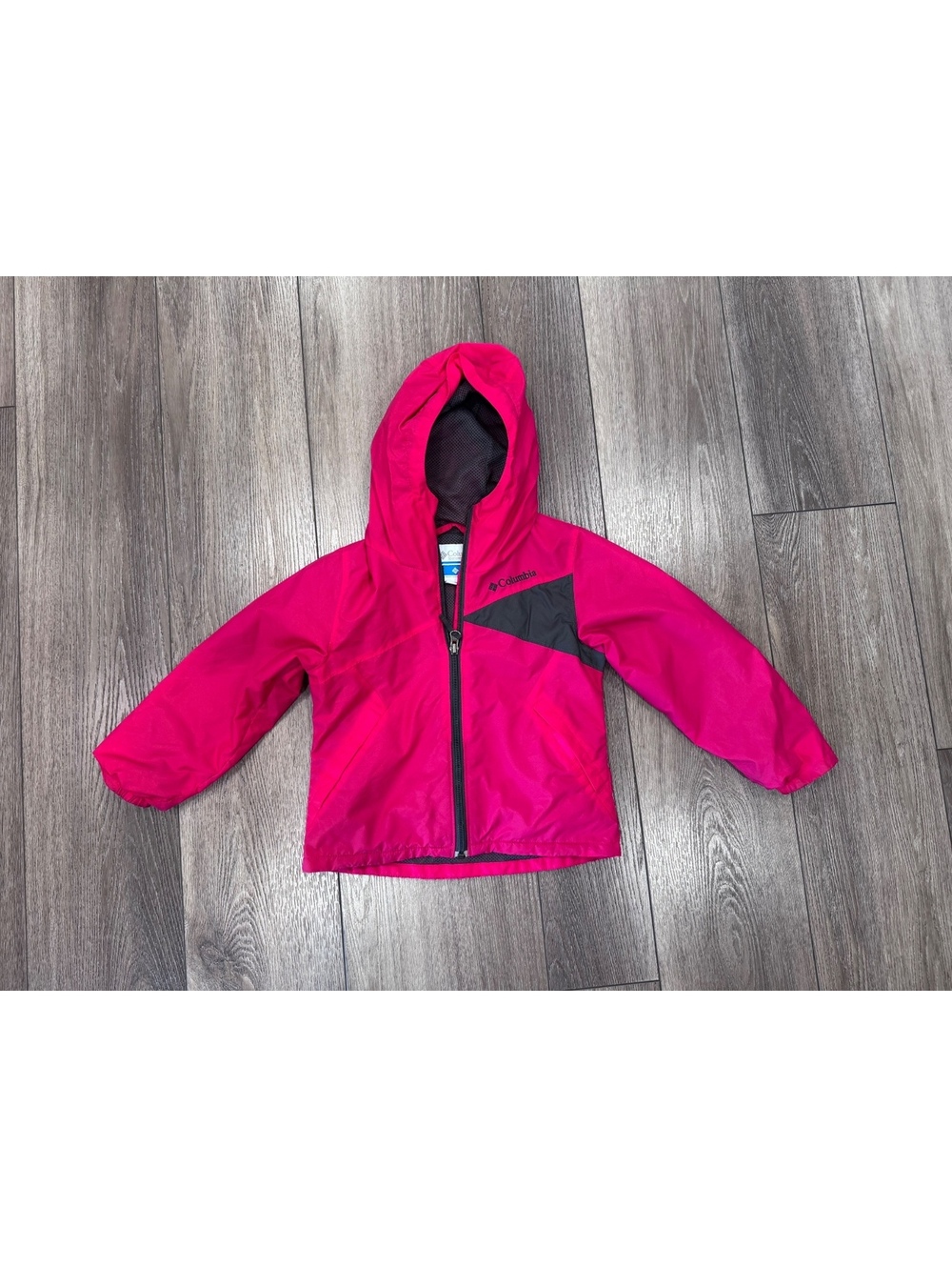 Columbia Kids Pink Hooded Windbreaker Jacket Size 4T